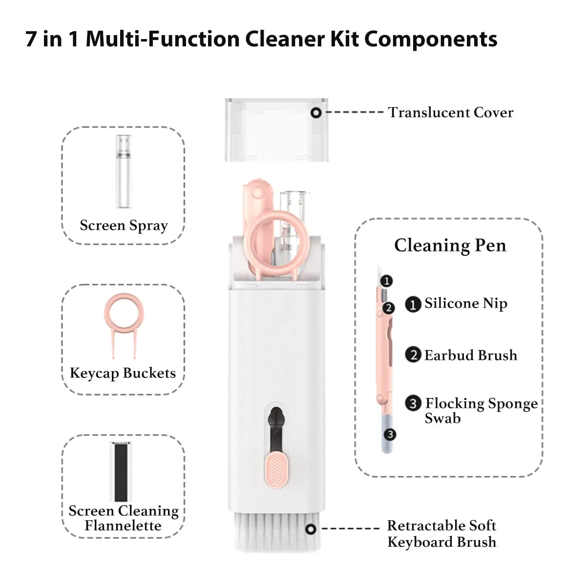 7 in 1 computer keyboard cleaner headphone cleaning kit mobile cleaning kit