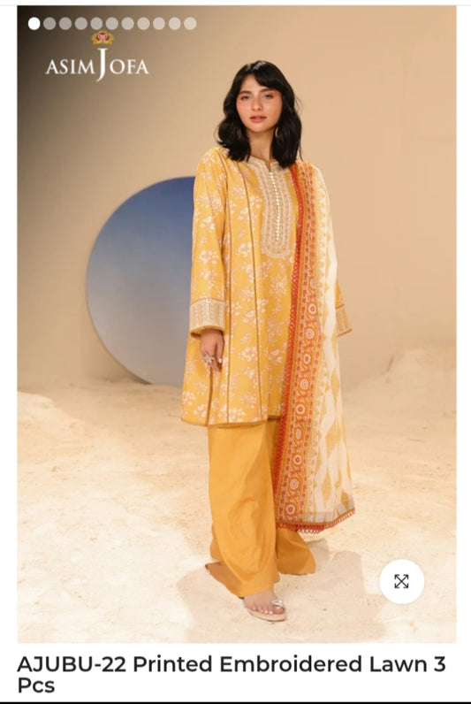 3PC Stitched Asim Jofa Original Article